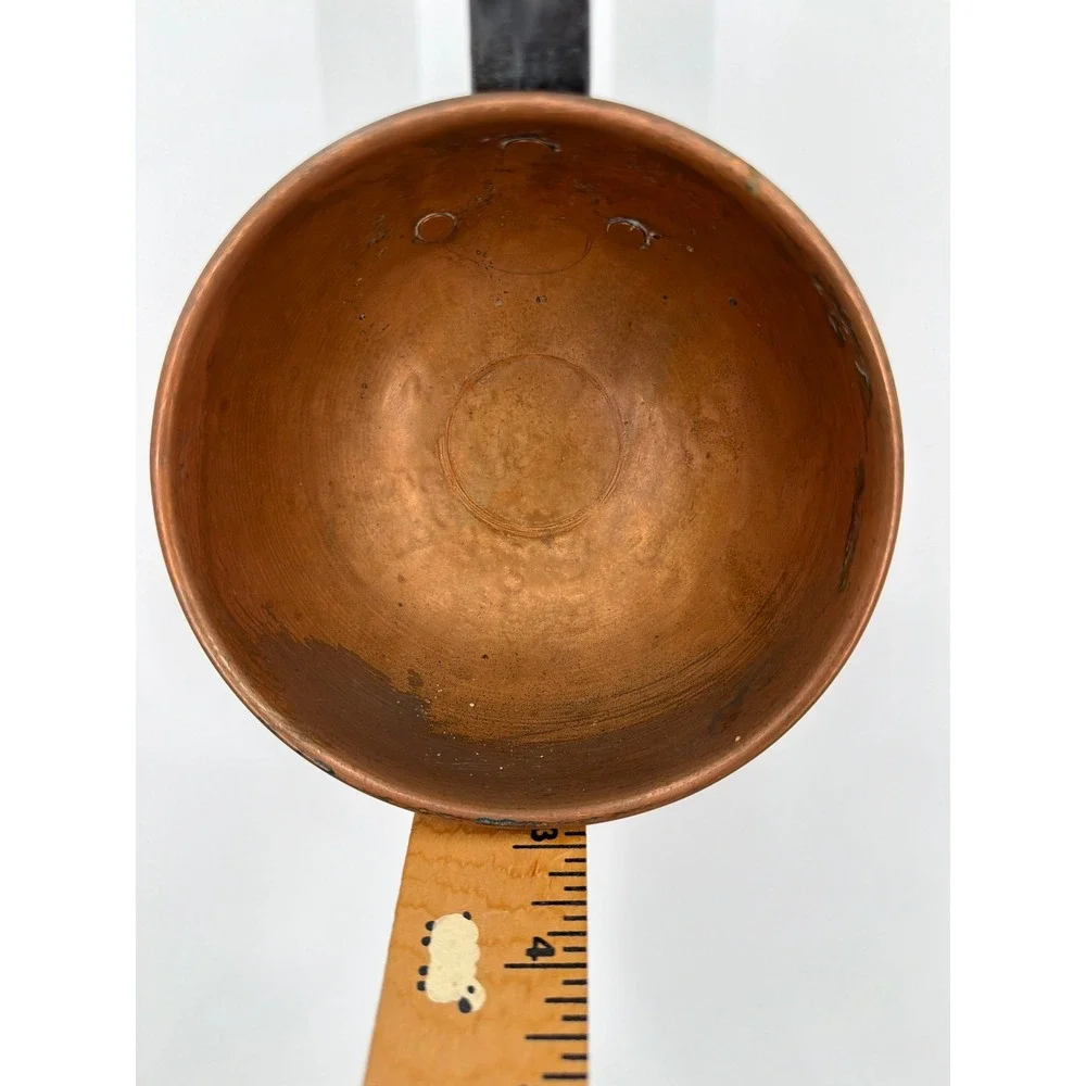 Antique Hand Hammered Copper Ladle Wrought Iron Handle Primitive Farmhouse Decor